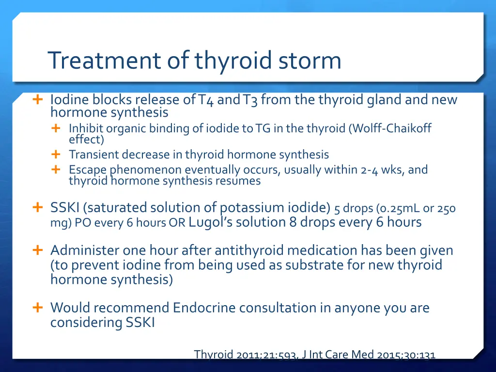 treatment of thyroid storm 1