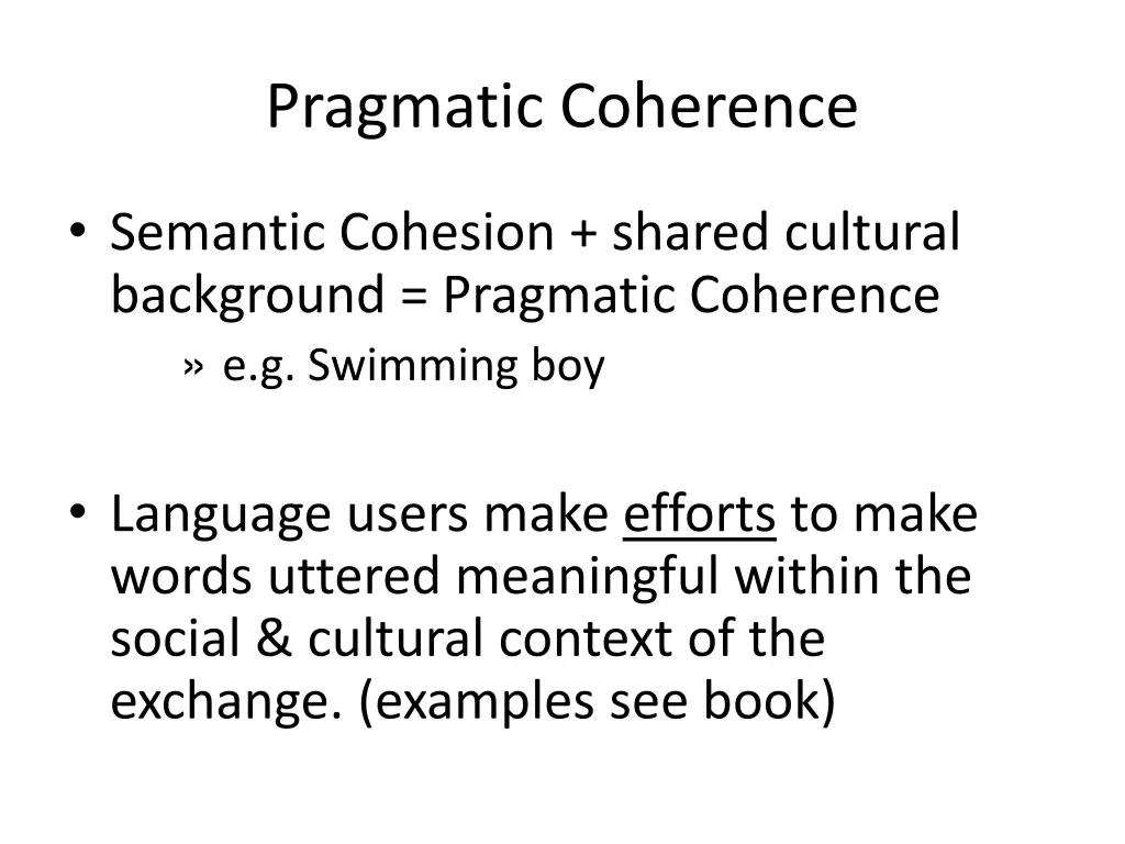 pragmatic coherence