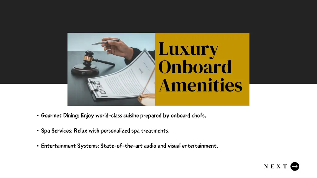 luxury onboard amenities