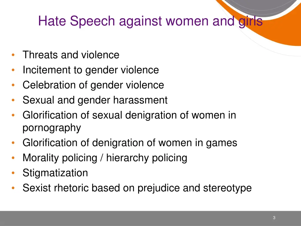 hate speech against women and girls