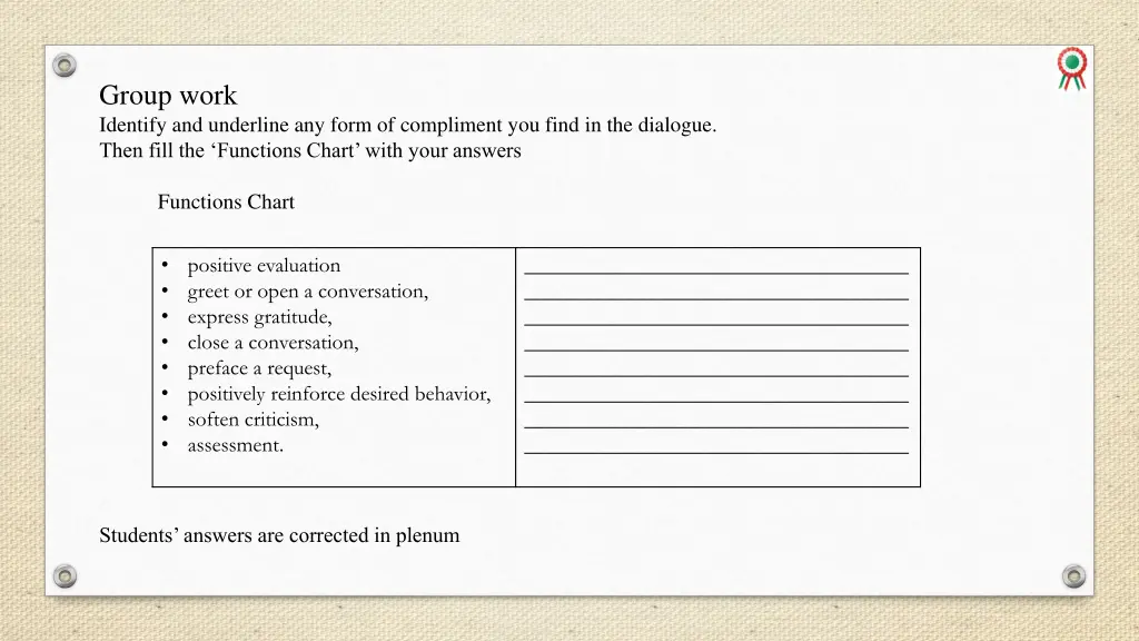 group work identify and underline any form