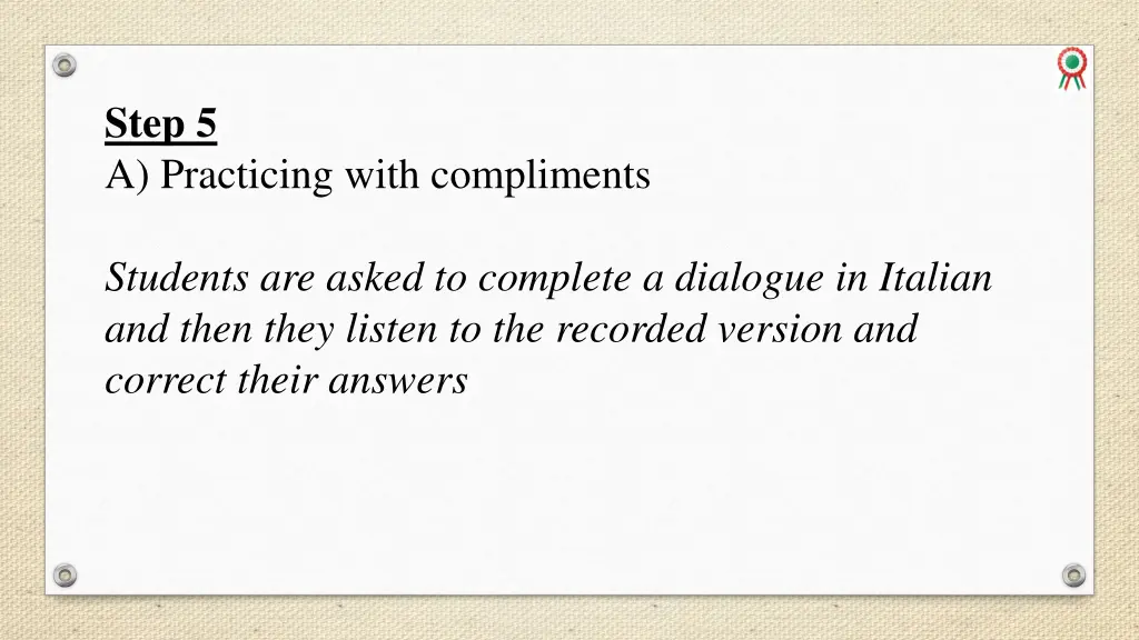 step 5 a practicing with compliments