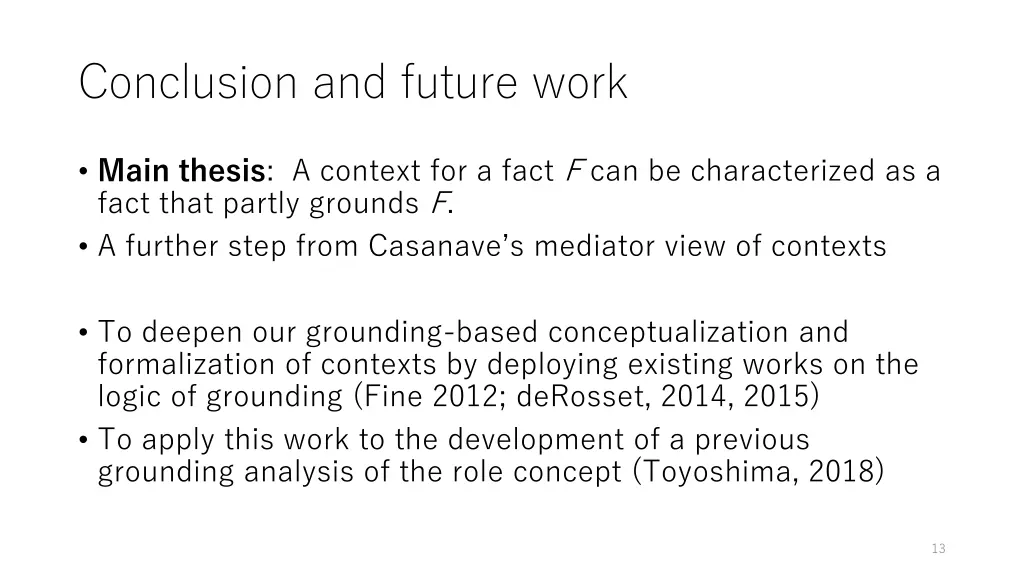 conclusion and future work