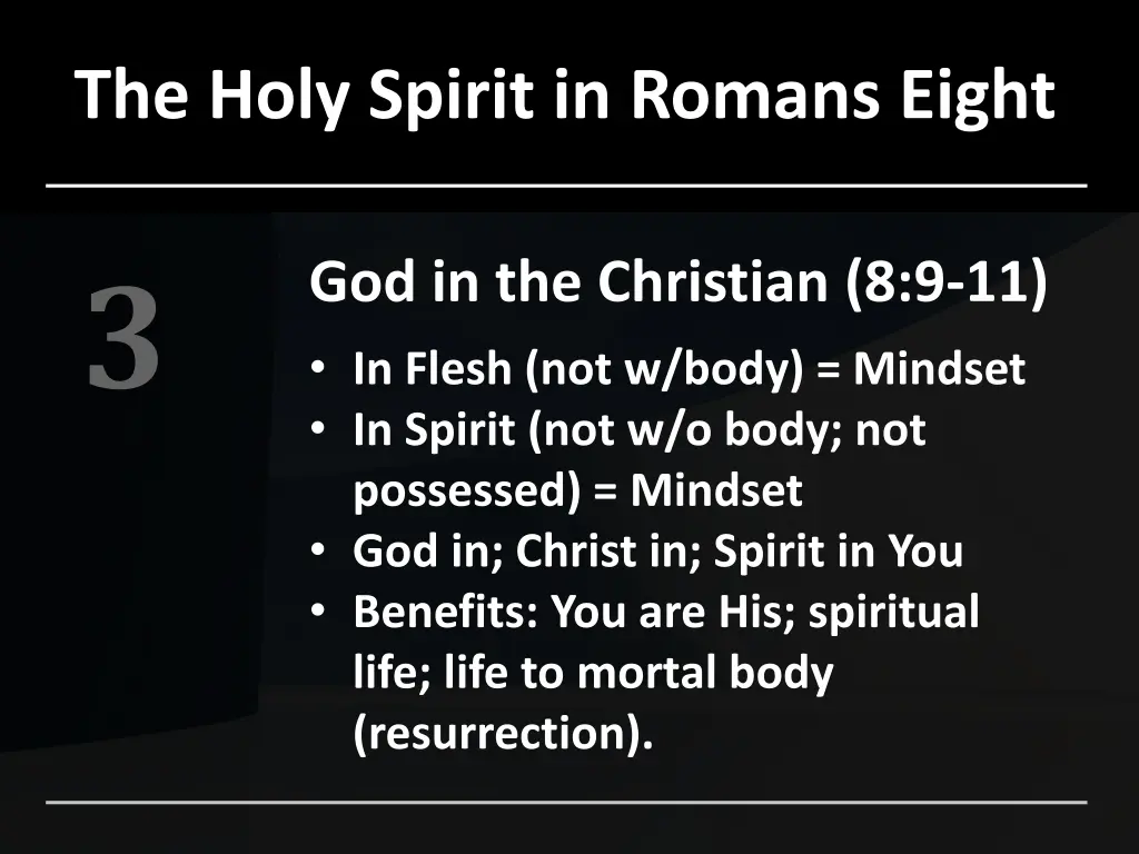 the holy spirit in romans eight 3