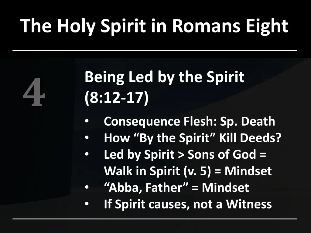 the holy spirit in romans eight 4