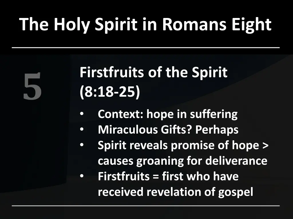 the holy spirit in romans eight 5