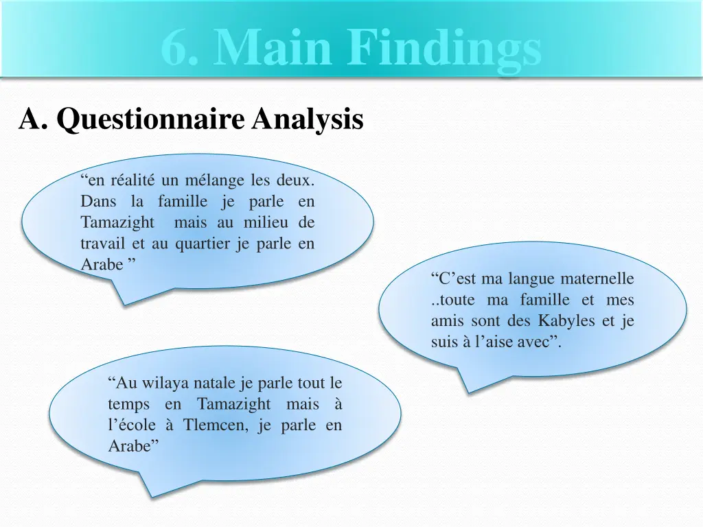 6 main findings