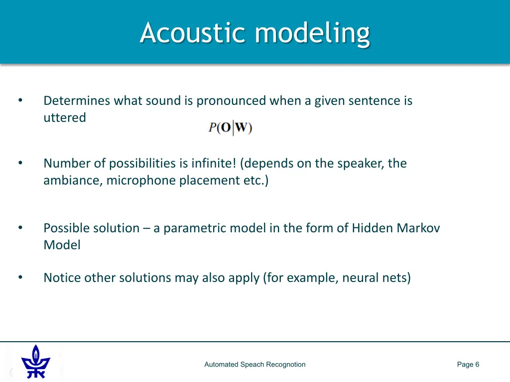 acoustic modeling