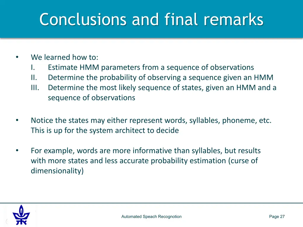 conclusions and final remarks