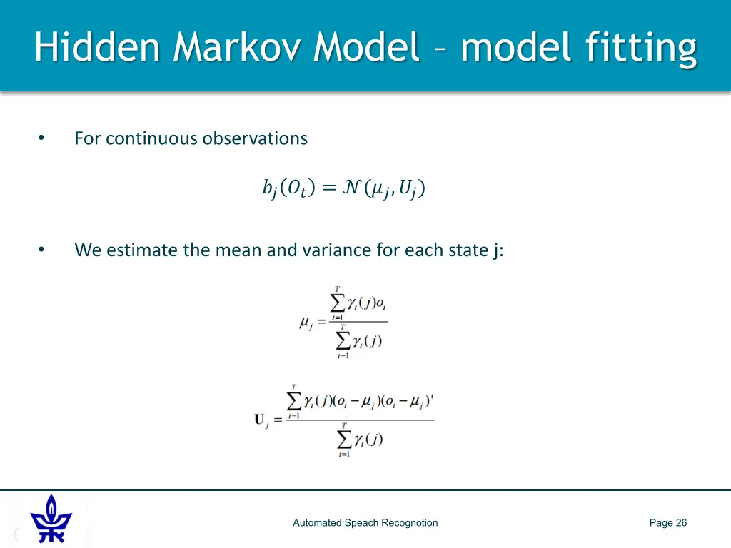 hidden markov model model fitting 8