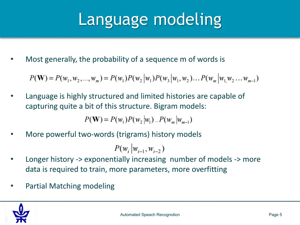 language modeling