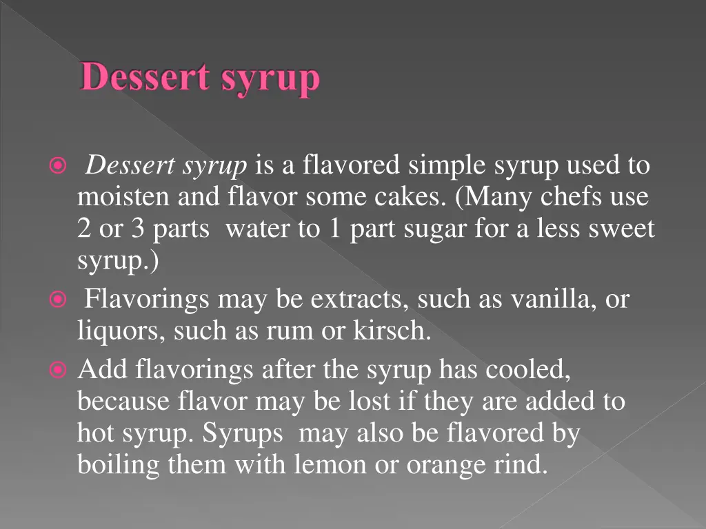 dessert syrup