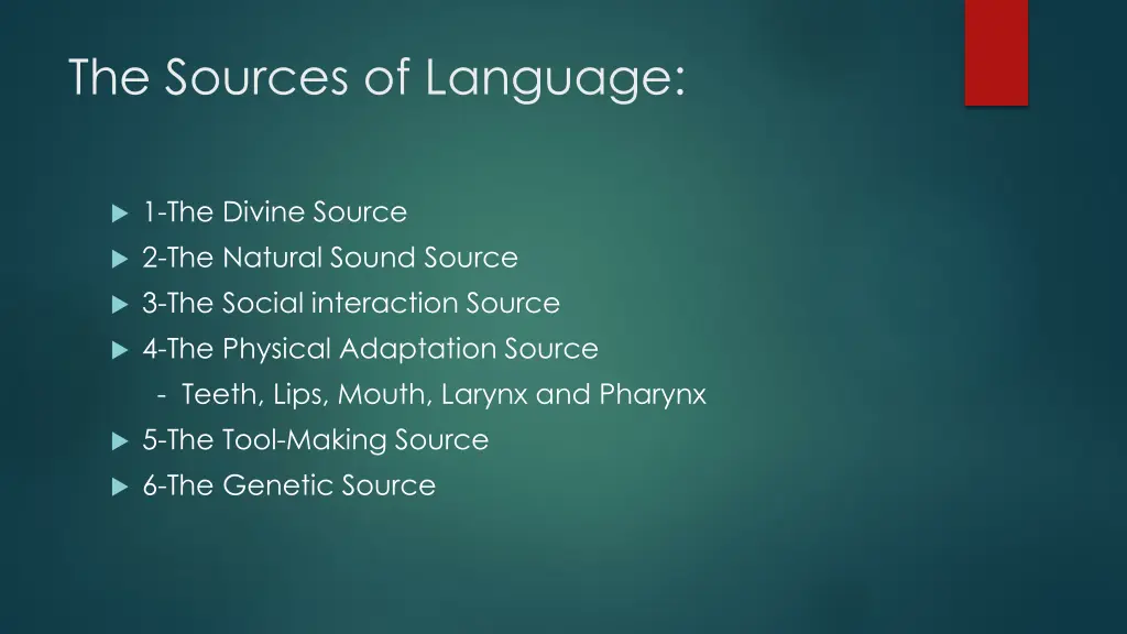 the sources of language