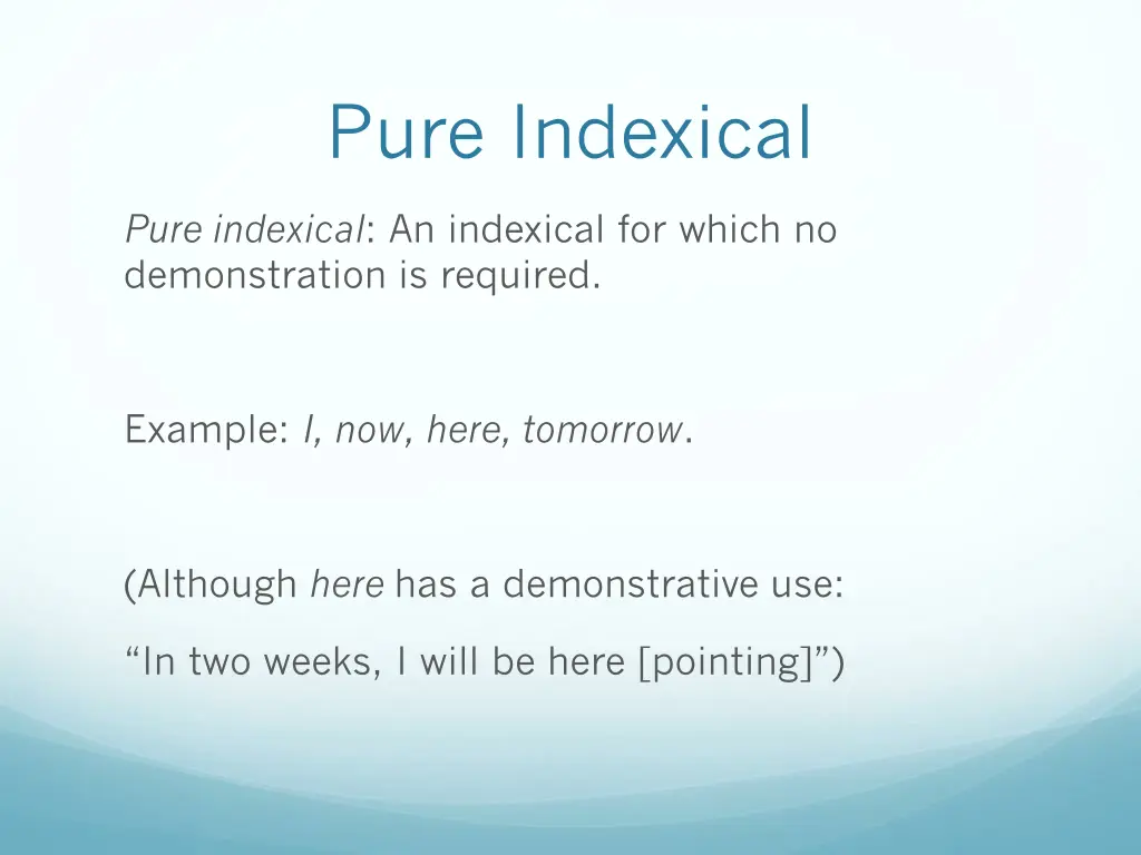 pure indexical