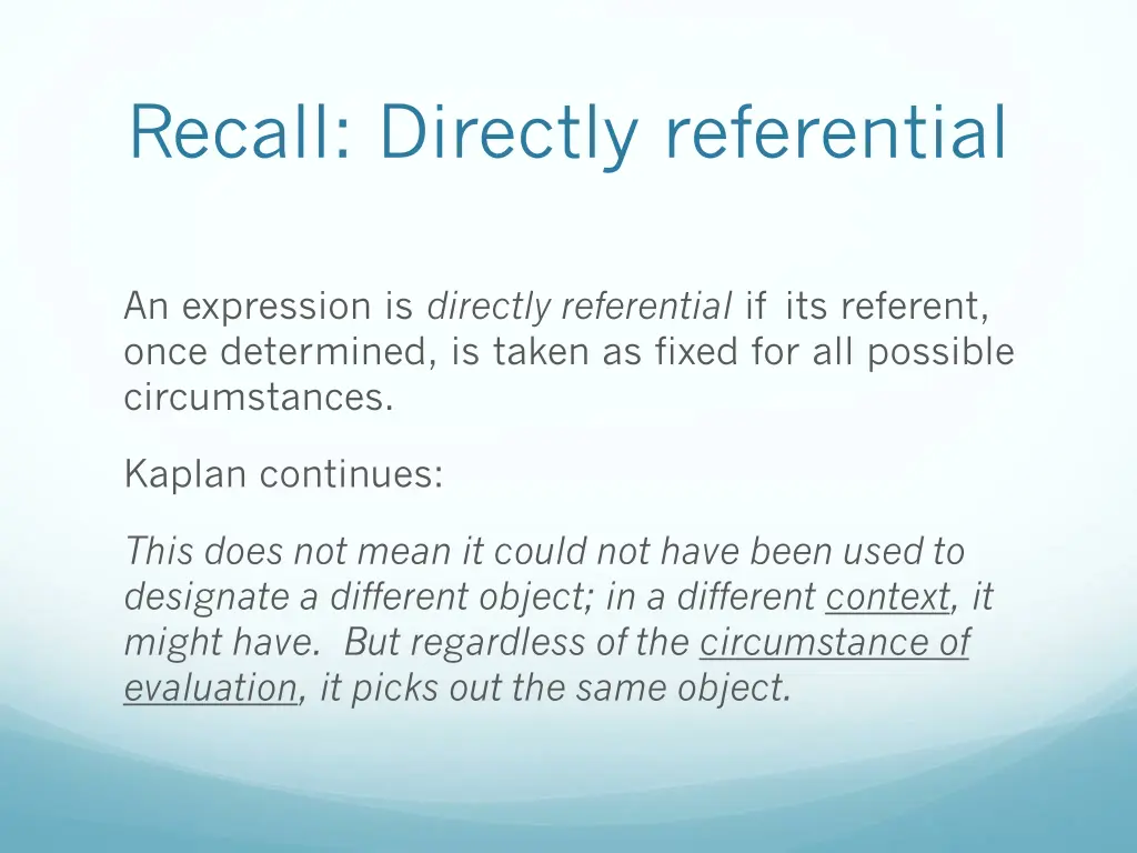 recall directly referential