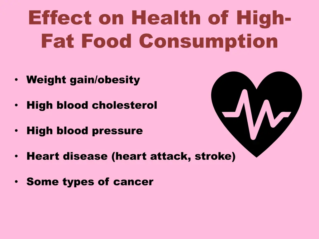 effect on health of high fat food consumption