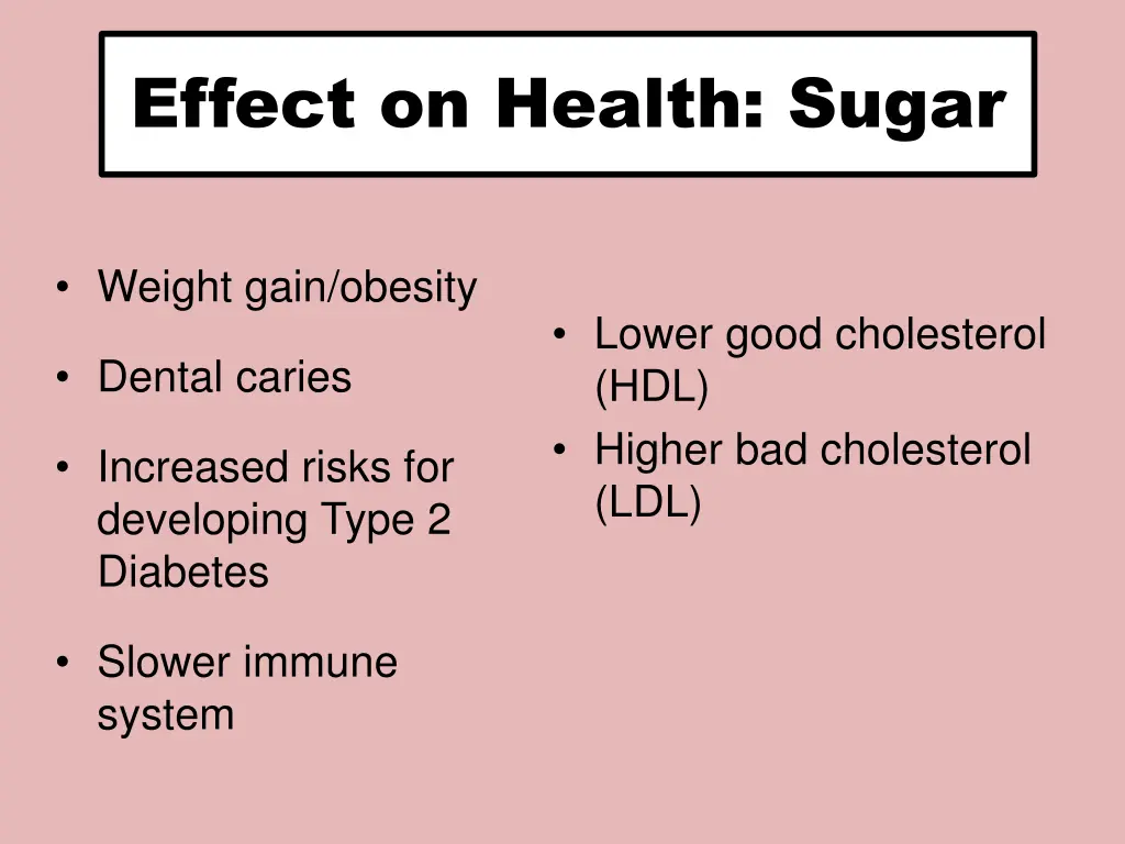 effect on health sugar