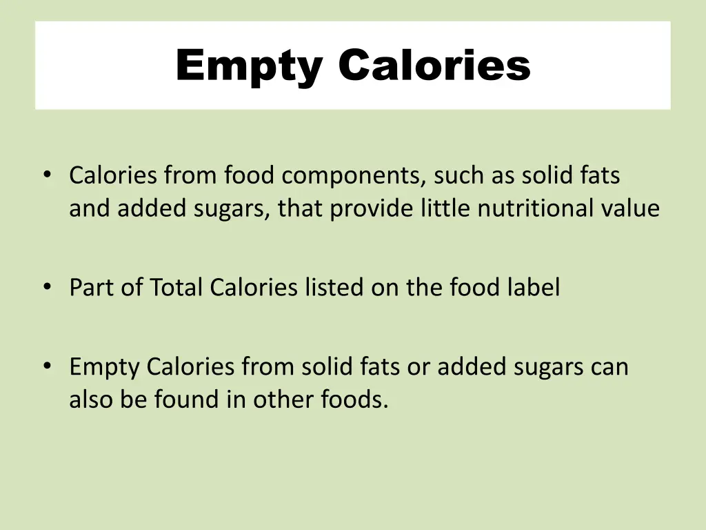 empty calories