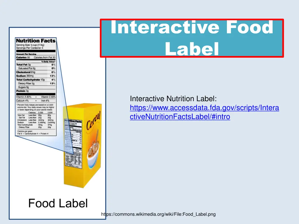 interactive food label