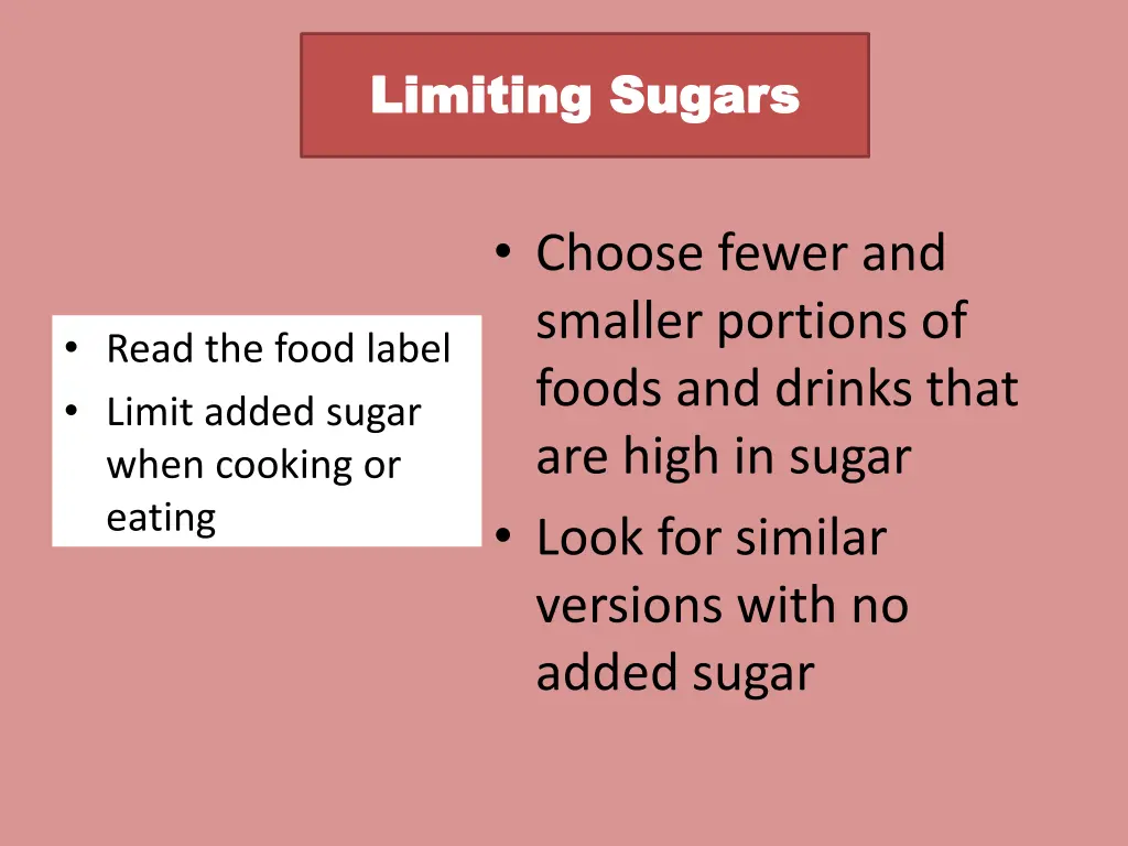 limiting sugars limiting sugars