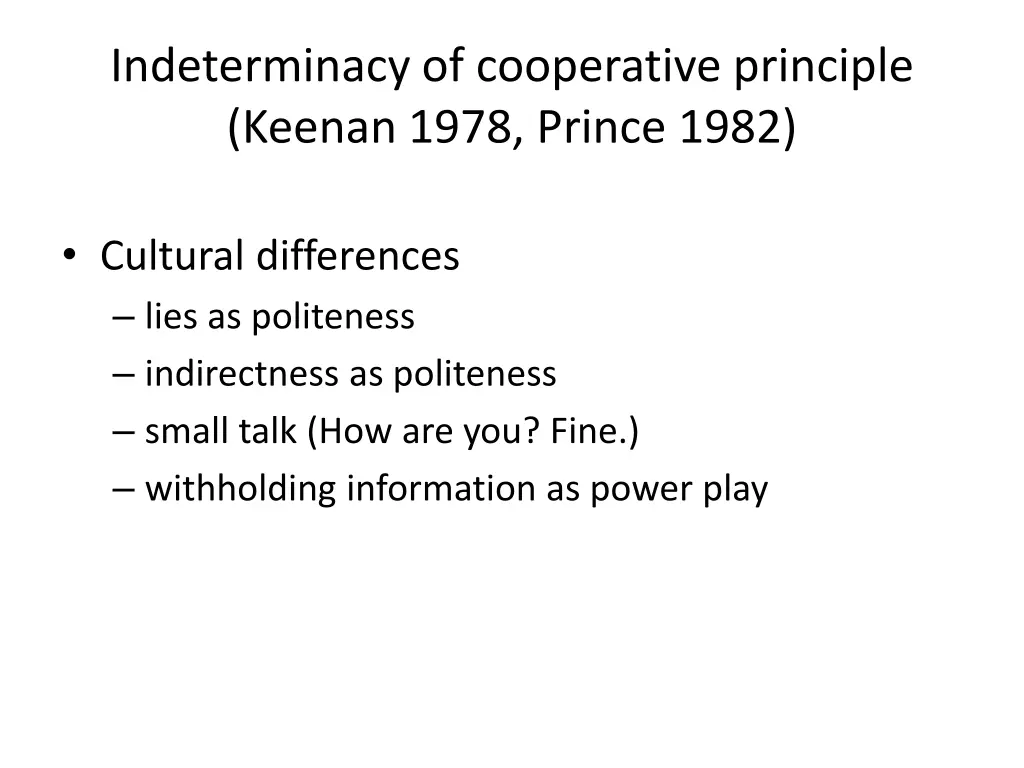 indeterminacy of cooperative principle keenan