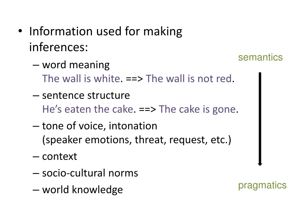 information used for making inferences word