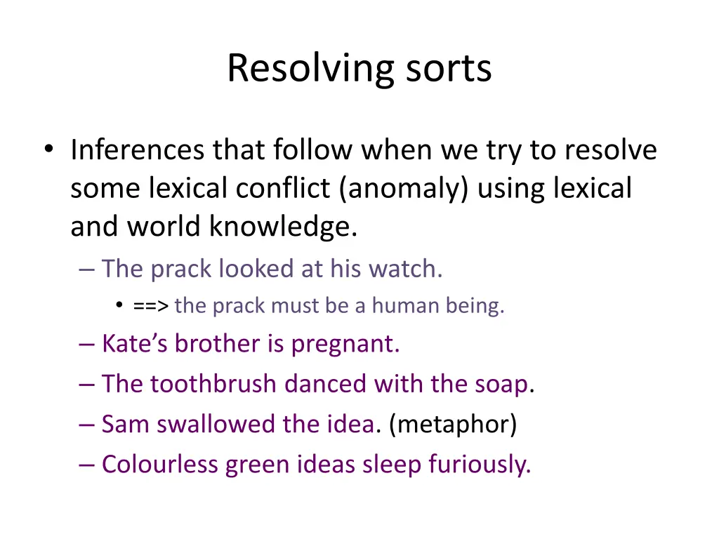 resolving sorts