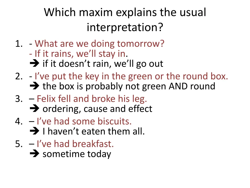 which maxim explains the usual interpretation