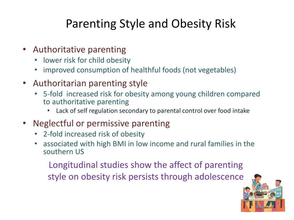 parenting style and obesity risk