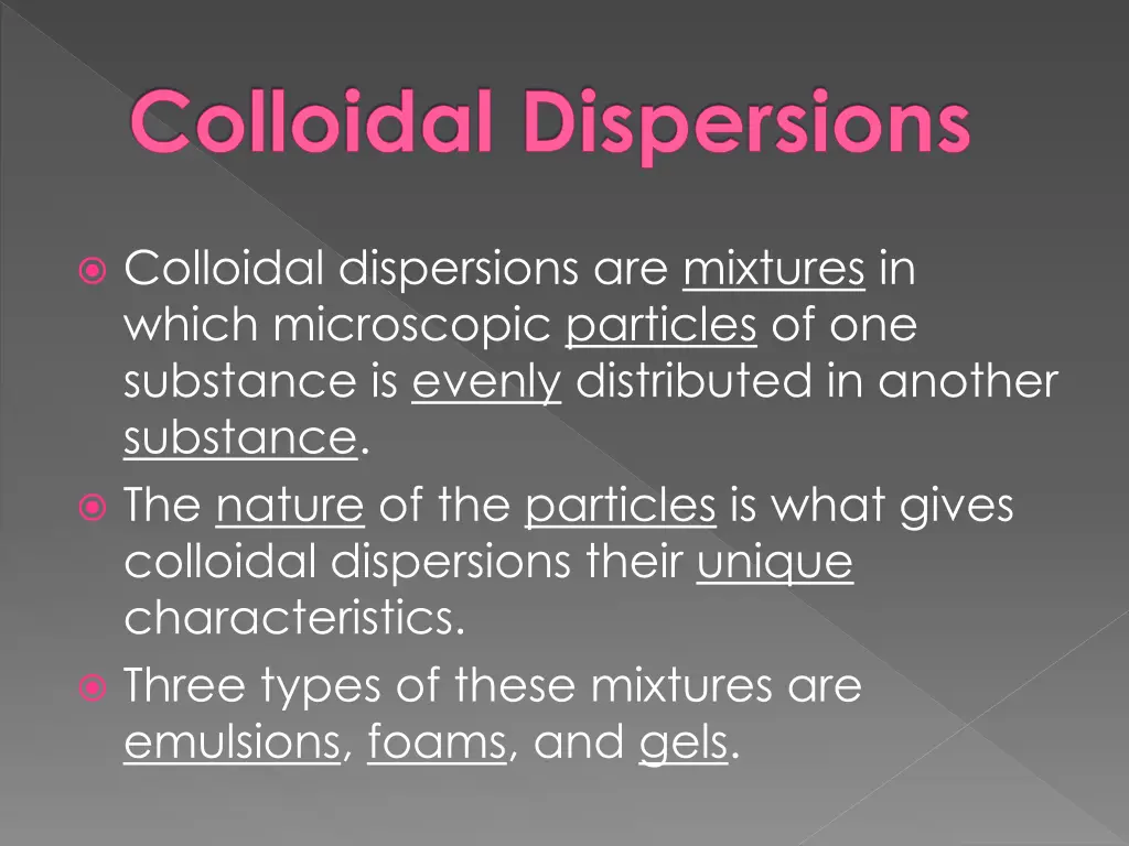 colloidal dispersions