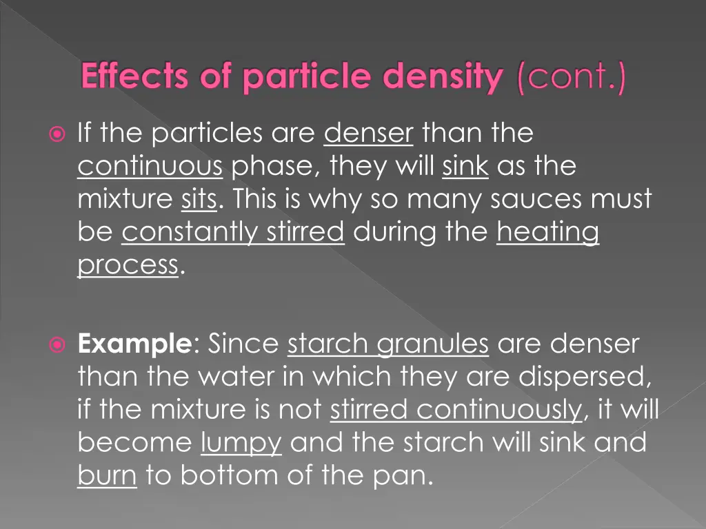 effects of particle density cont