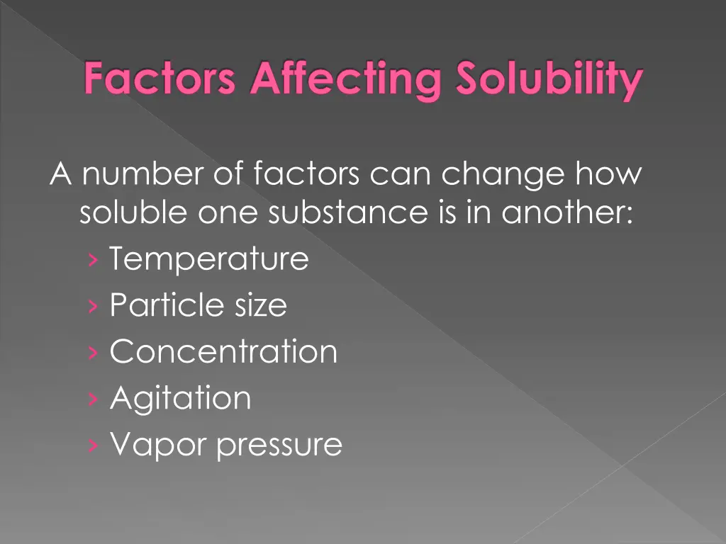 factors affecting solubility