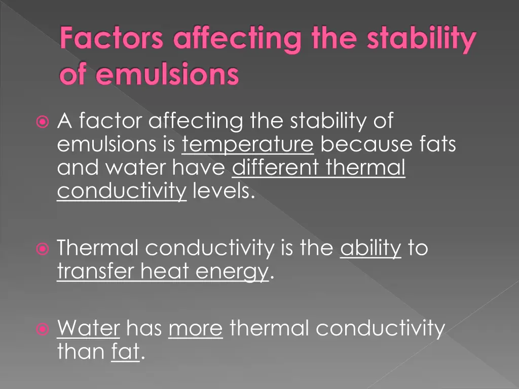 factors affecting the stability of emulsions