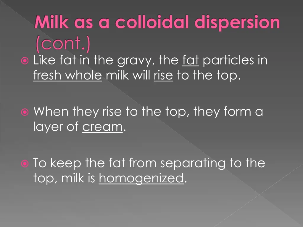 milk as a colloidal dispersion cont like