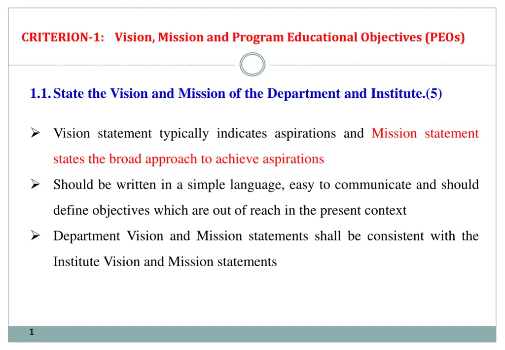 criterion 1 vision missionand program educational