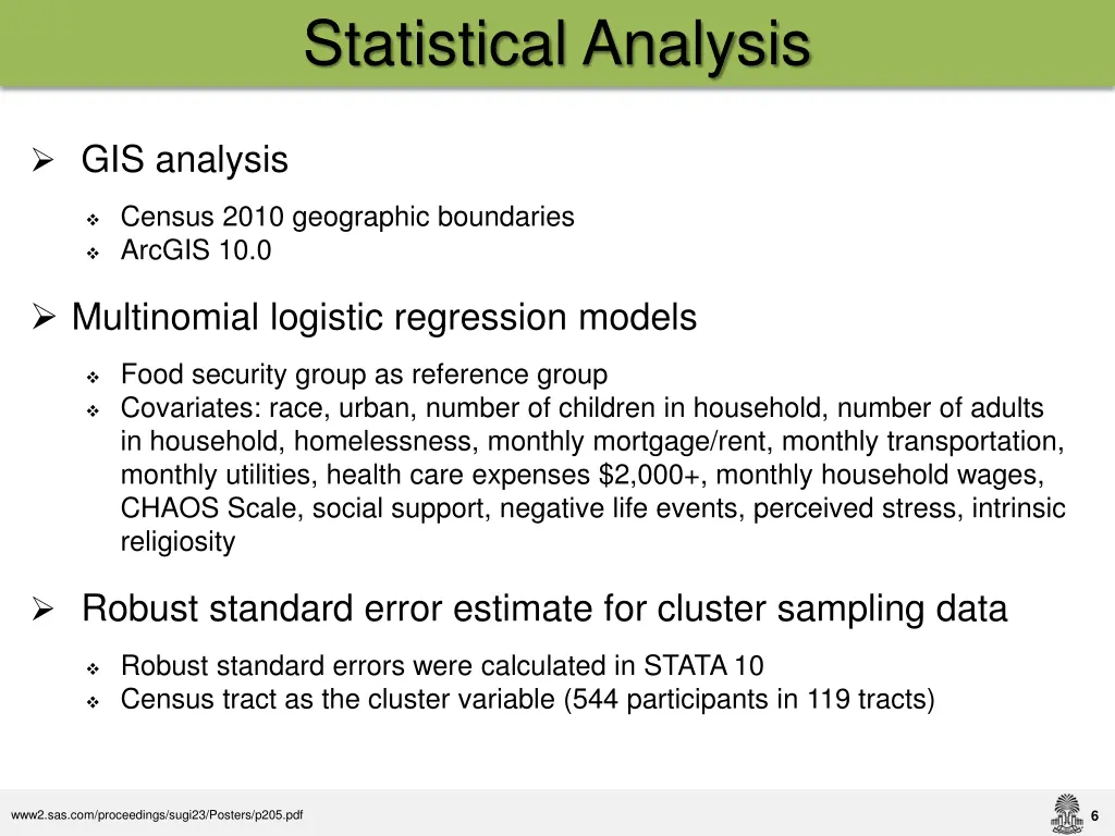 statistical analysis