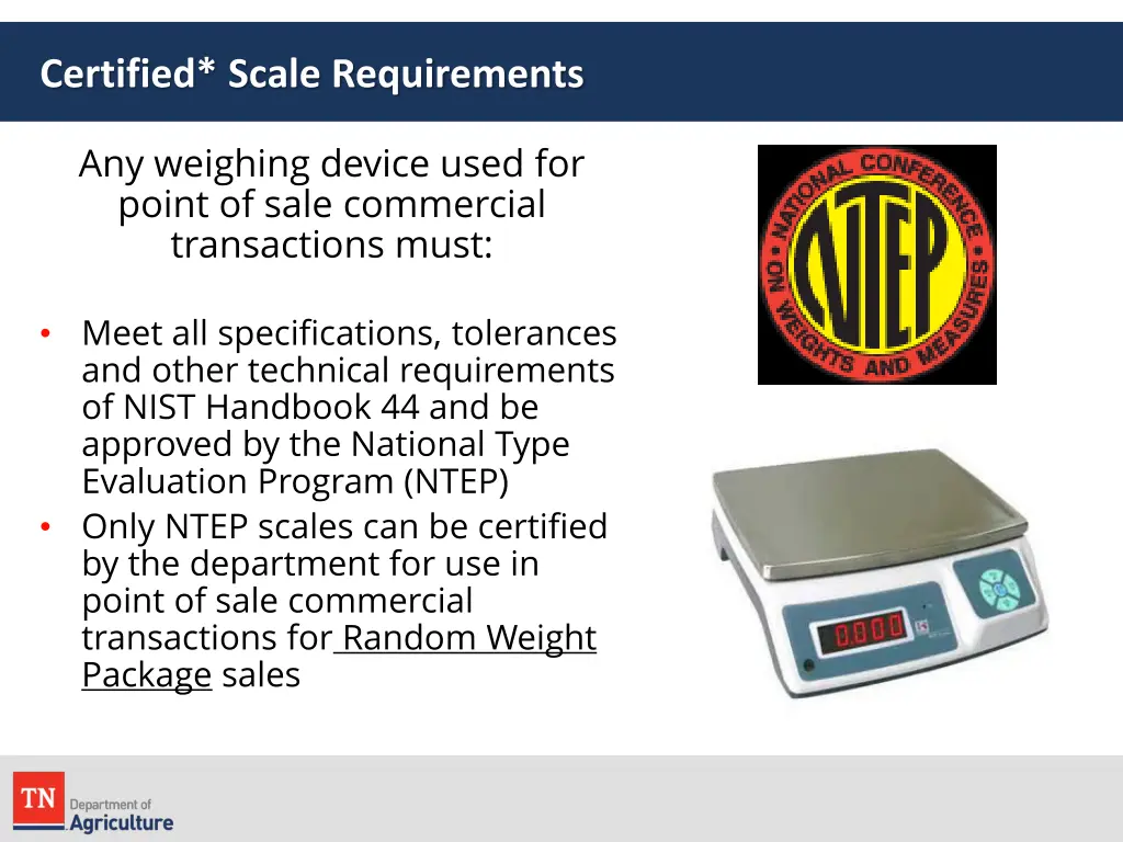 certified scale requirements