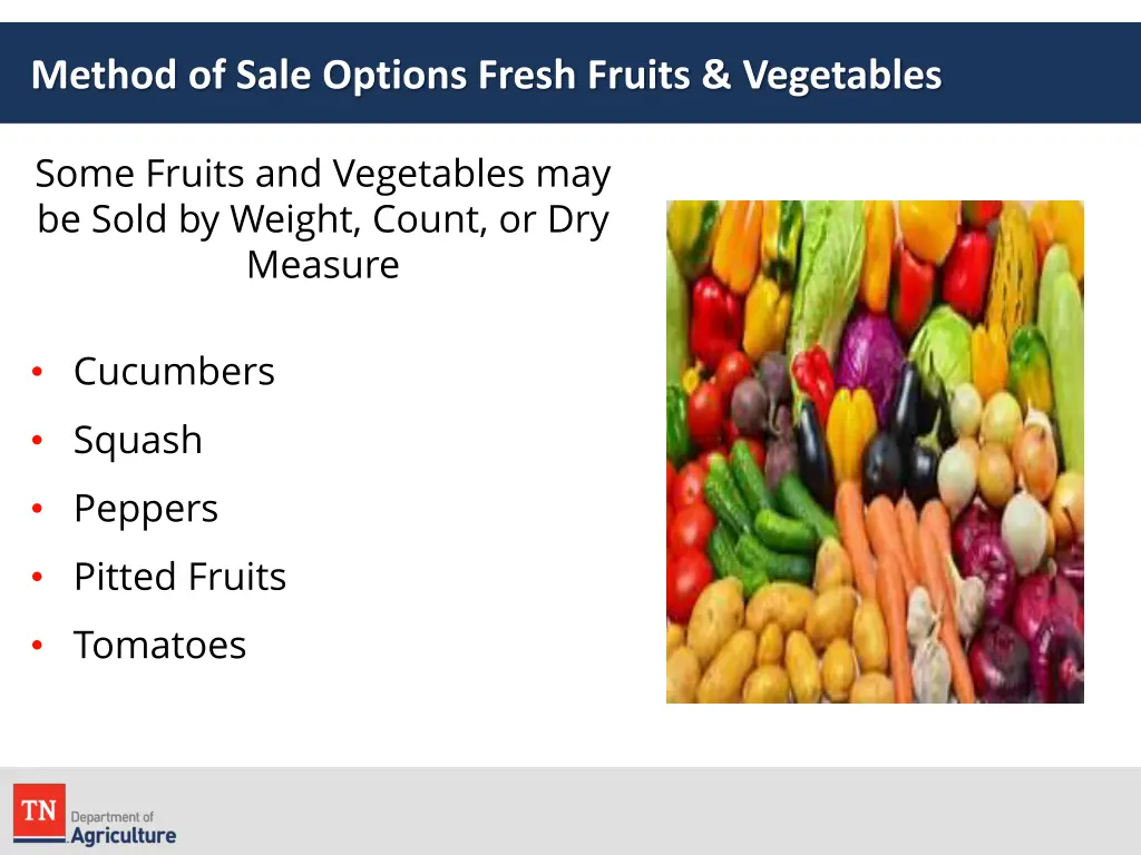 method of sale options fresh fruits vegetables 1