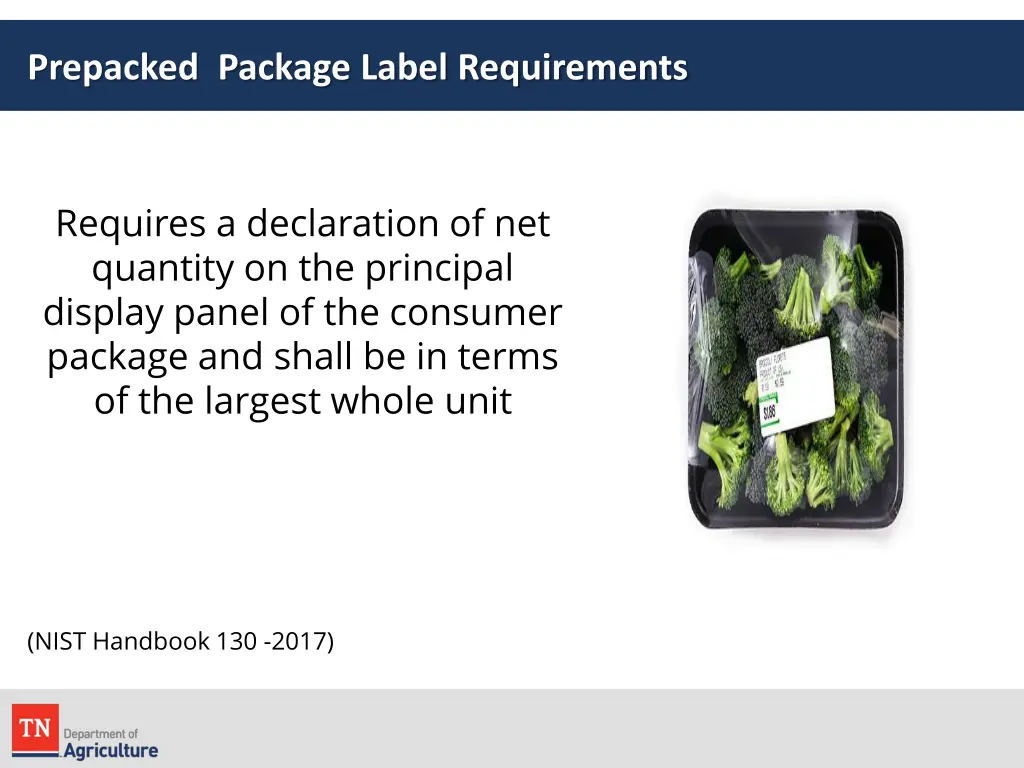 prepacked package label requirements