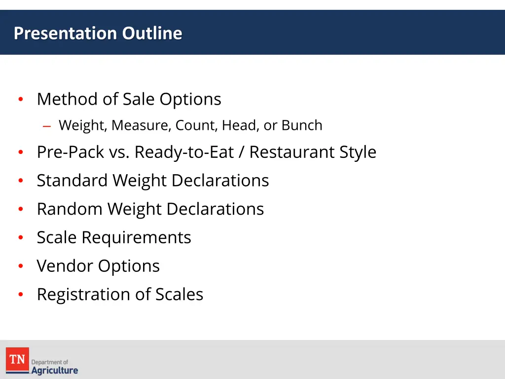 presentation outline