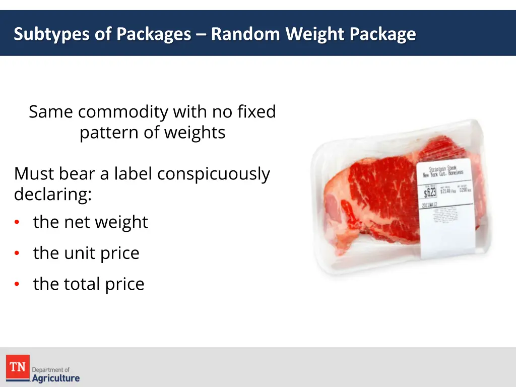 subtypes of packages random weight package