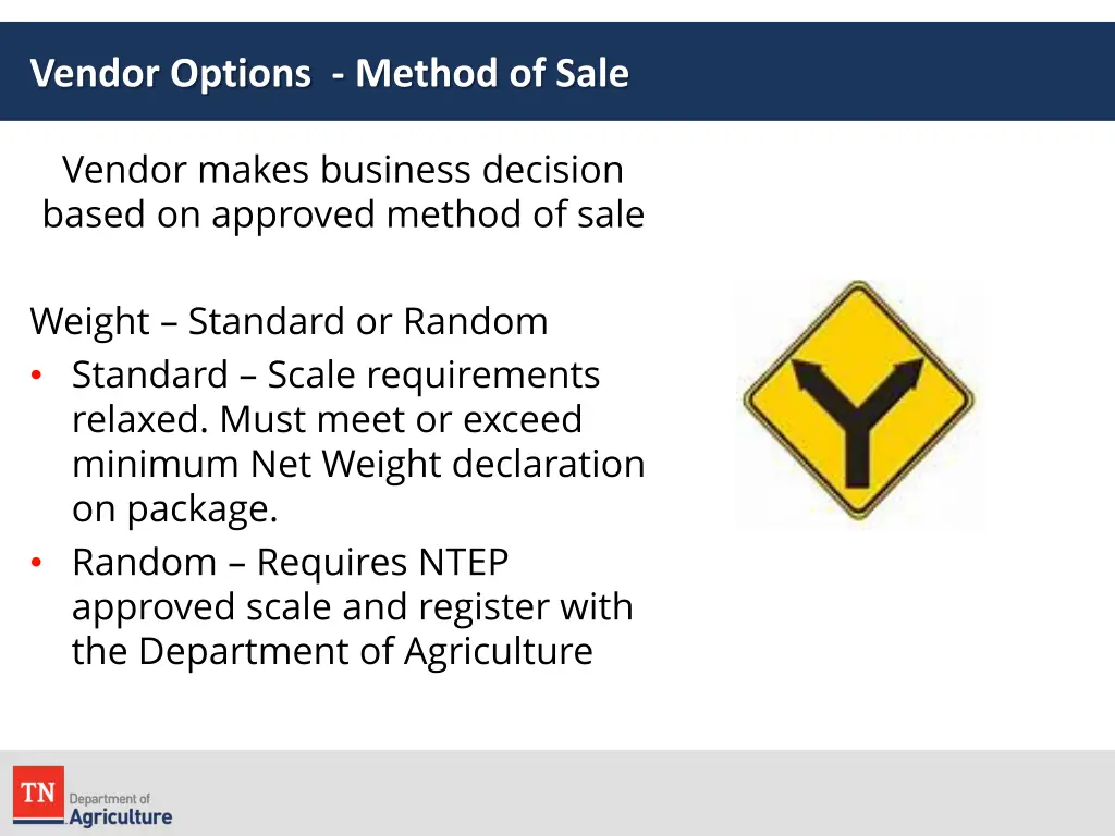 vendor options method of sale