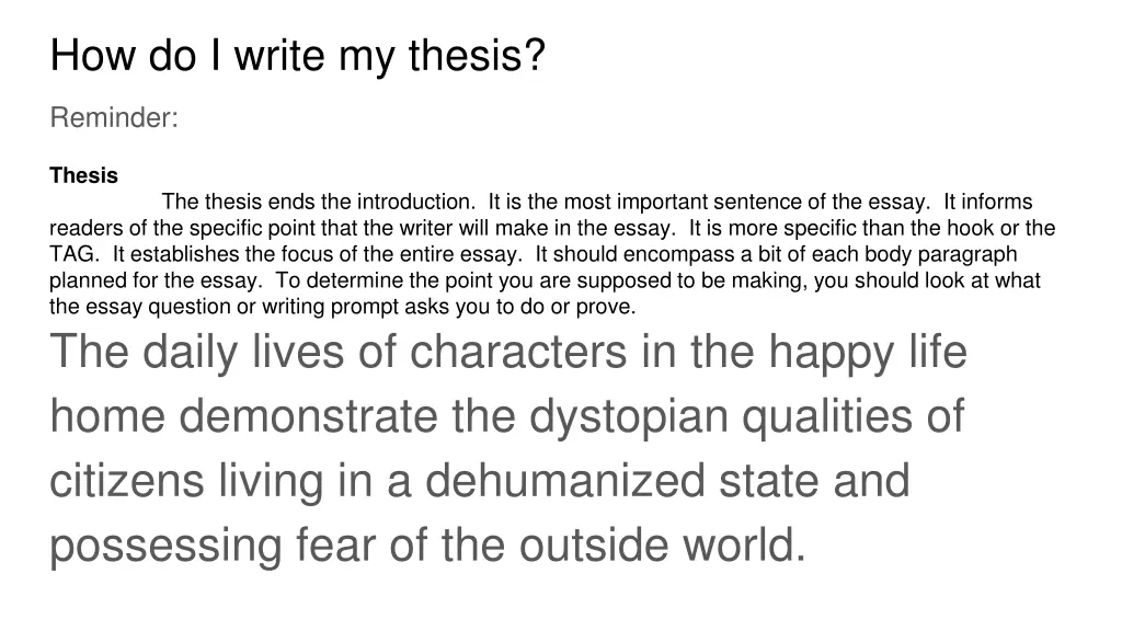 how do i write my thesis