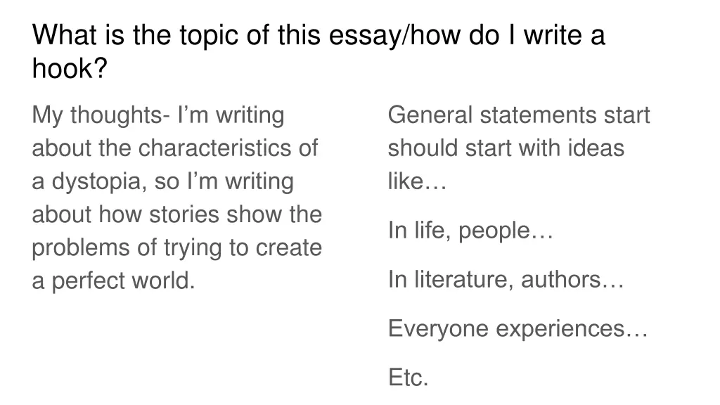 what is the topic of this essay how do i write