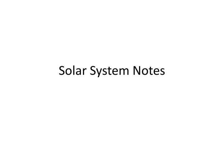 solar system notes