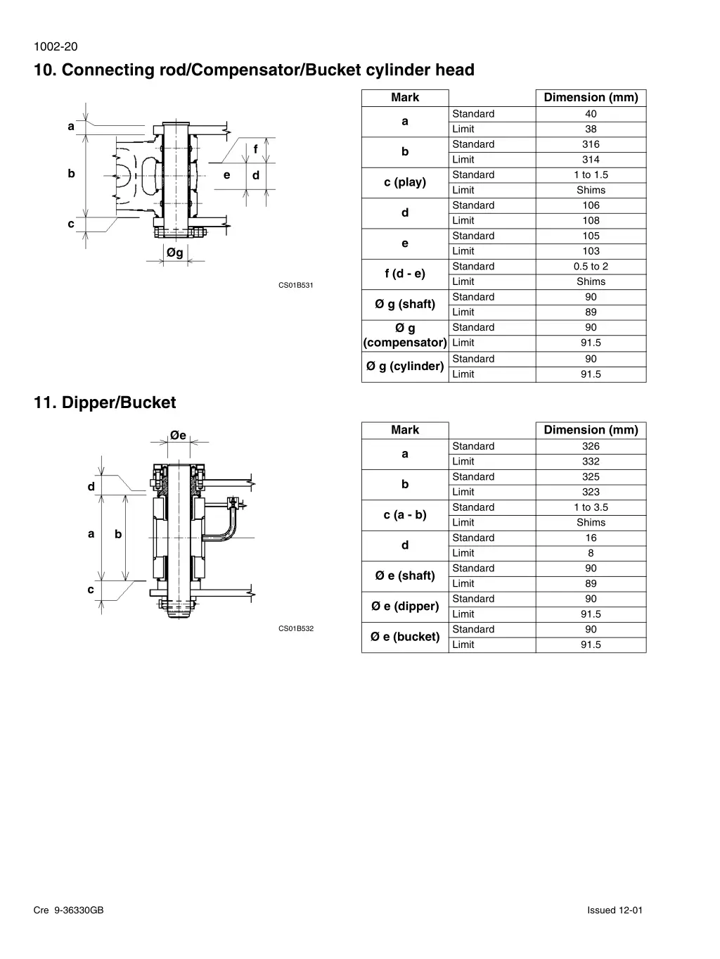 1002 20 10 connecting rod compensator bucket