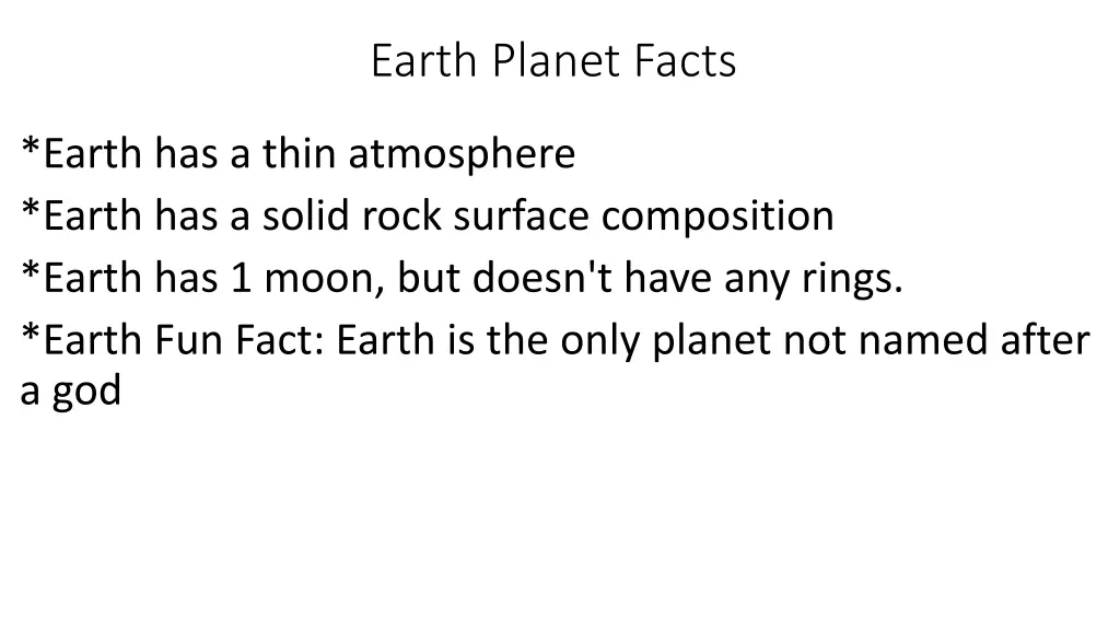 earth planet facts