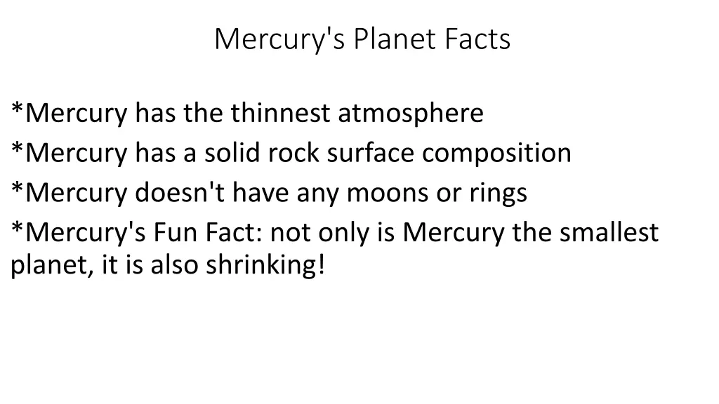 mercury s planet facts