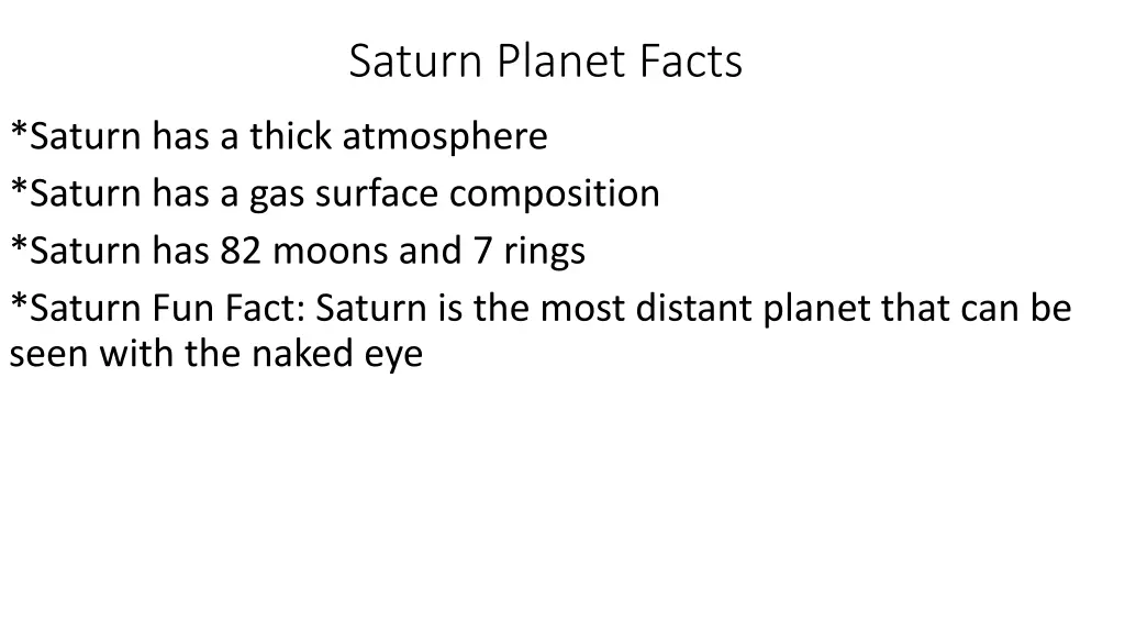 saturn planet facts