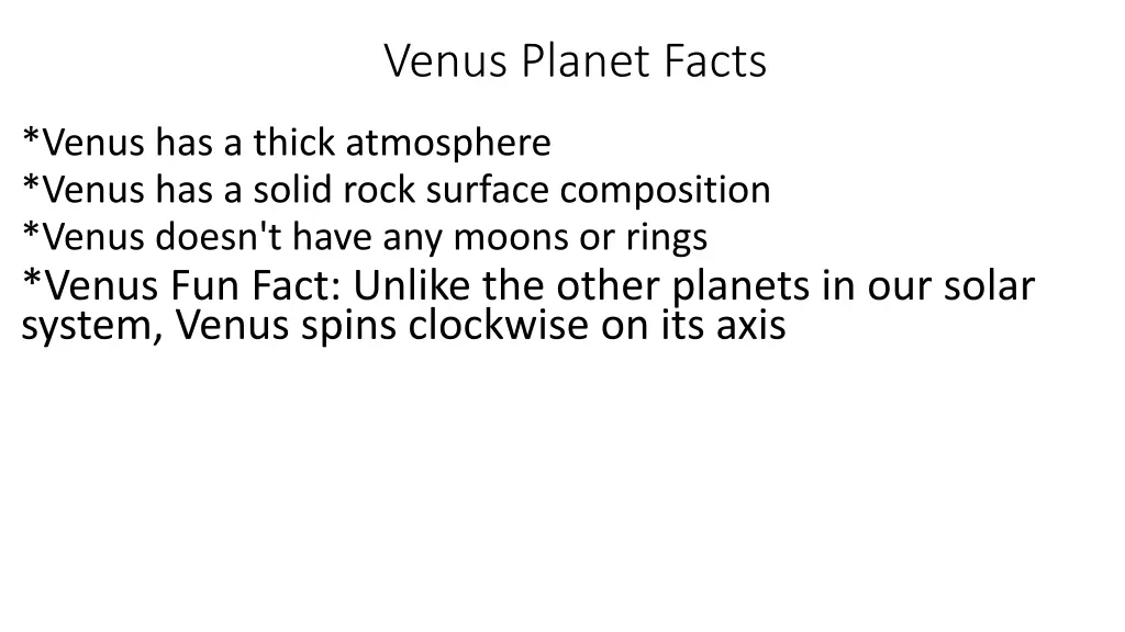 venus planet facts